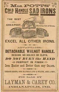 Ad for Potts Sad Irons