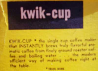 CAFEX kwik-cup brewer-Original Box