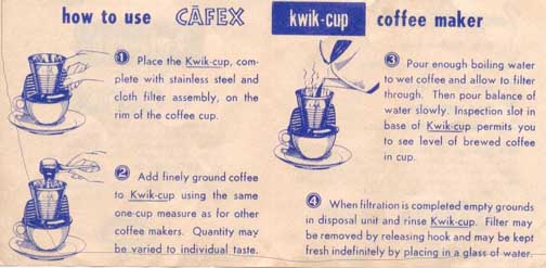 CAFEX kwik-cup brewer-Directions