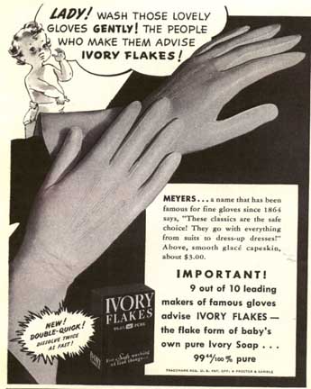 wash your gloves in Ivory Soap